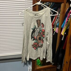 Women's Gray Graphic Top